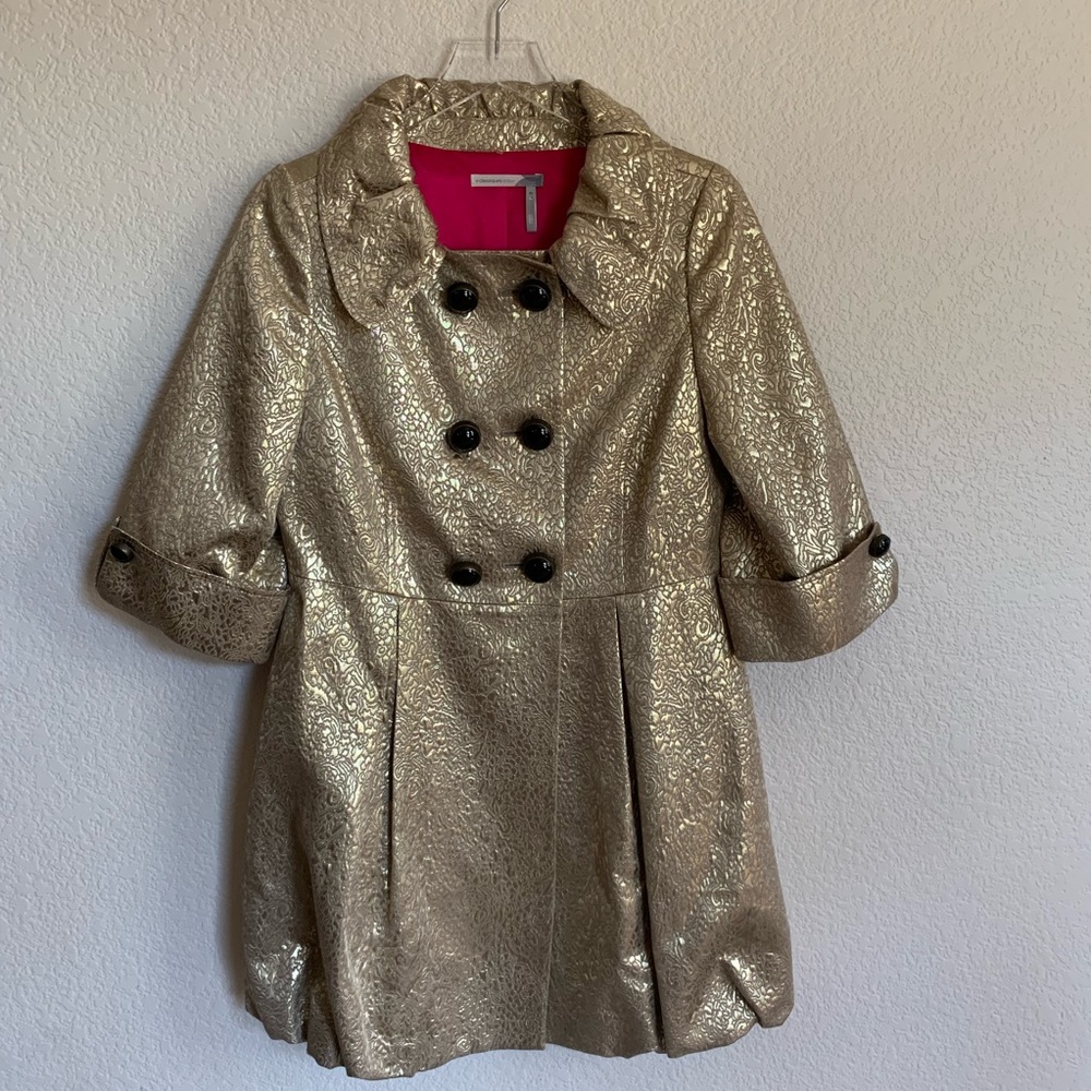 Gold Brocade coat, Classiques Entier, Sz Medium